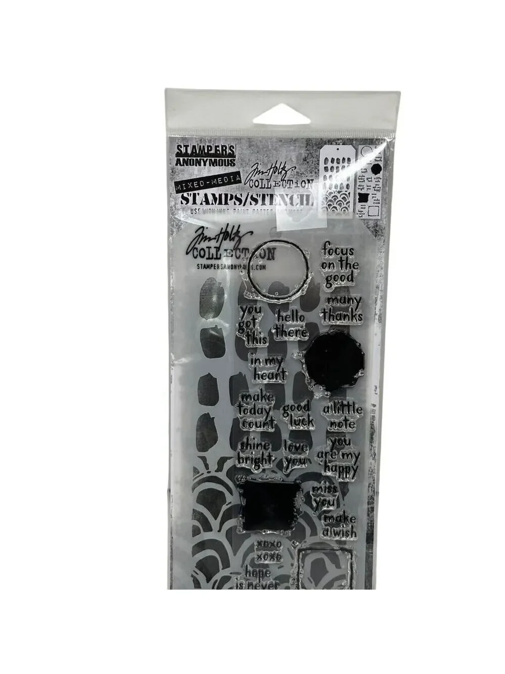 Tim Holtz Stampers Anonymous Mixed Media Stamps Stencil Set THMM184 Cardmaking